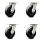 Service Caster 6 Inch Kingpinless Polyolefin Wheel Swivel Top Plate Caster SCC, 4PK SCC-KP30S620-POR-4 - alternate 1